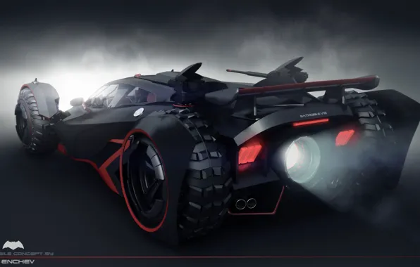 Car, back, batmobile concept