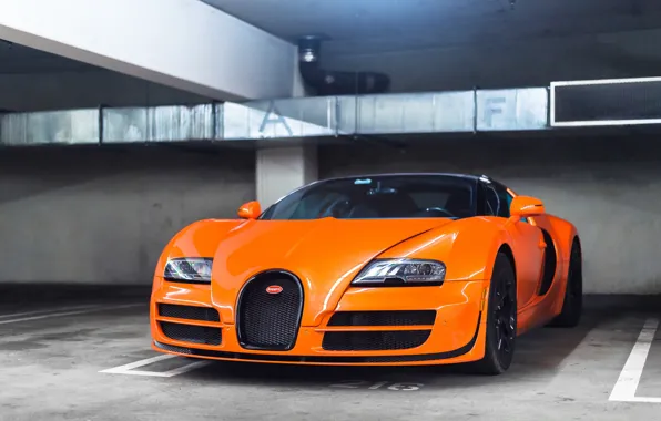 Picture Bugatti, Grand, Veyron, Orange, Sport, Vitesse