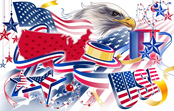 White, color, blue, yellow, red, eagle, paint, colors