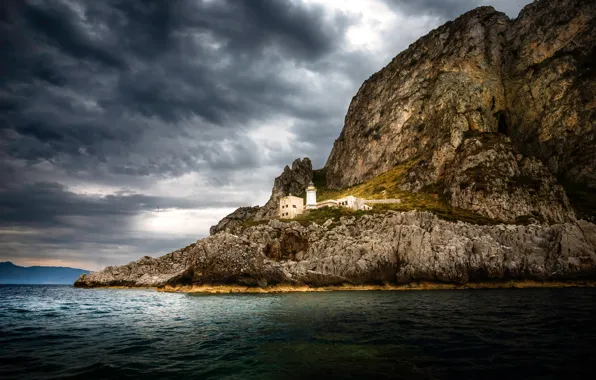Sea, the sky, clouds, landscape, clouds, nature, rocks, shore