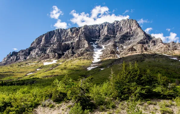 Nature, Mountain, Landscape, Slope, Glacier National Park