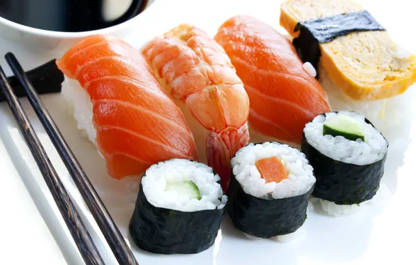 Picture sticks, Japan, Japan, figure, slices, sushi, rolls, shrimp