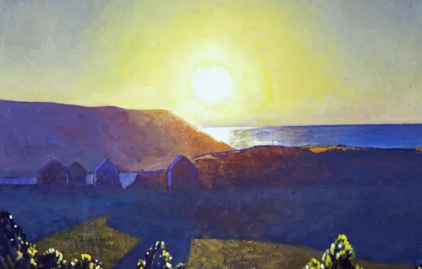 Picture landscape, nature, picture, Rockwell Kent, Rockwell Kent, Sun. Manana. Monhegan