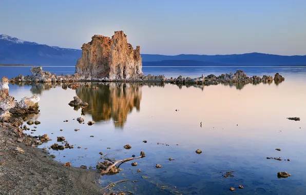 Nature, lake, USA, California, Mono Lake, tales