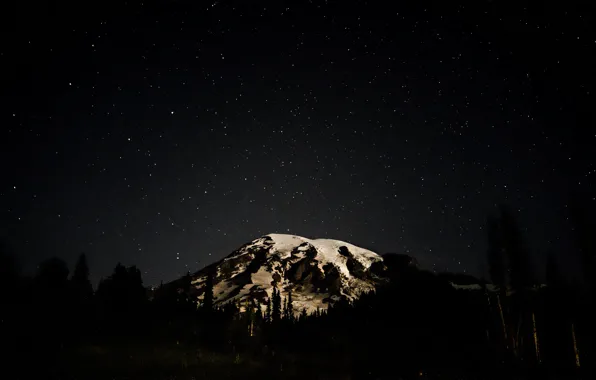 Picture space, stars, mountain, panorama