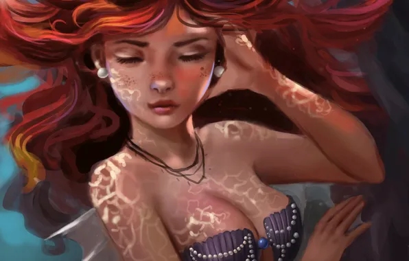 Girl, Ariel, The little mermaid, Little Mermaid, by Whails