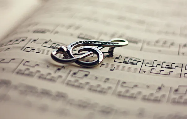 Notes, key, book, violin