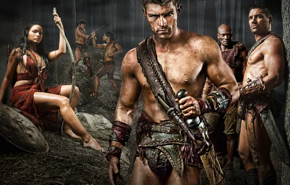 Picture warrior, Gladiator, Spartacus, spartacus, sand and blood, SWORD