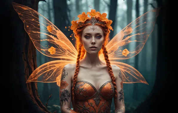 Forest, girl, fairy