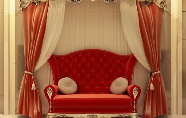 Picture red, sofa, Interior