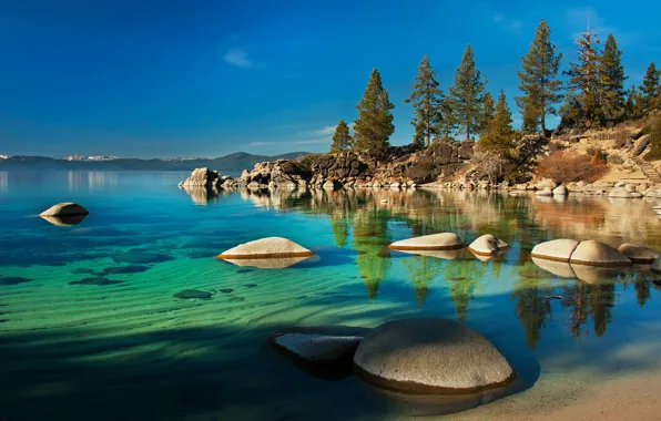 Lake, Nevada, Nevada, lake Tahoe, stones in water
