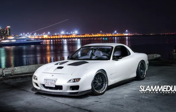Picture turbo, white, mazda, japan, jdm, rx7, tuning, hawks