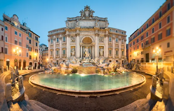 The city, the building, Rome, fountain