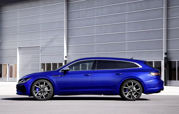 Blue, Volkswagen, universal, in profile, Shooting Brake, 2020, Arteon, Shooting Brake R