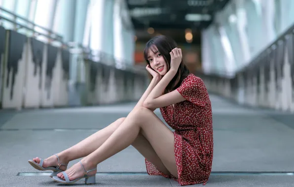 Picture girl, street, Asian
