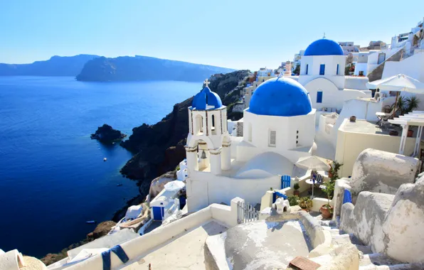 Picture sea, landscape, nature, home, Santorini, Greece