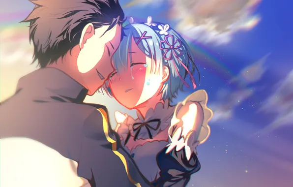 Anime, art, Subaru, Re: Zero kara hajime chip isek or Seikatsu, From scratch, REM