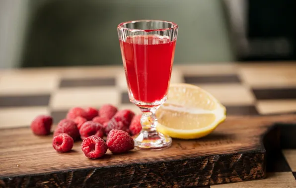 Picture raspberry, lemon, juice