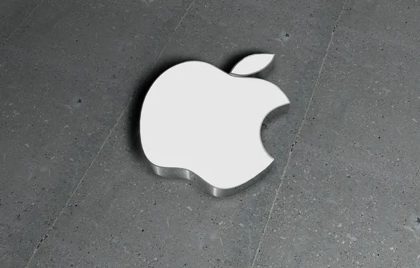 Apple, logo, white, brand