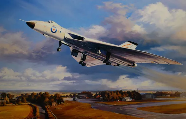 Figure, art, the rise, Royal Air Force, Avro, Vulcan, the British strategic bomber