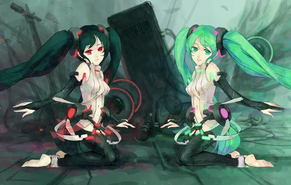 Picture girls, art, microphone, vocaloid, Vocaloid, miku append, stand, zatsune miku