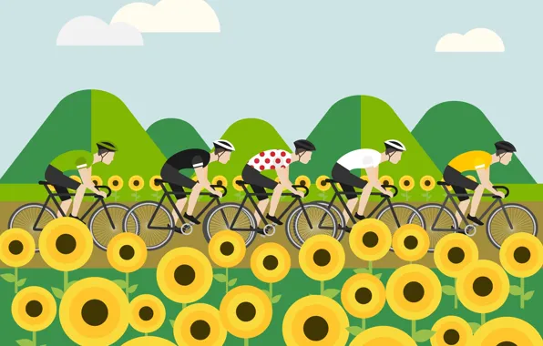 Picture sport, figure, cyclists, The peloton, The tour de France