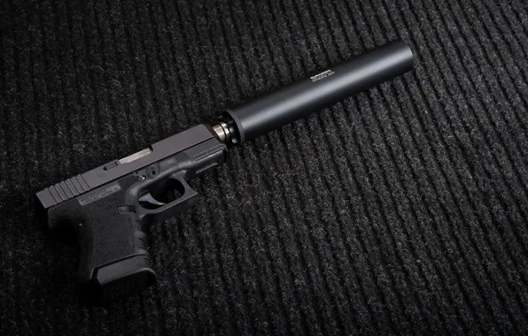 Picture pistol, weapon, silencer, Glock 30 SF