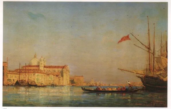 VENICE, The Giudecca, Felix Ziem Oil Paintings, LAND, Venice Oil Painting
