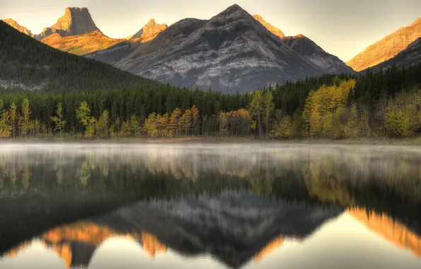 Landscape, mountains, lake, Alberta, Kananaskis