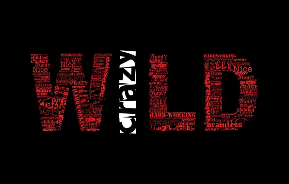 Picture style, background, words, crazy, wild