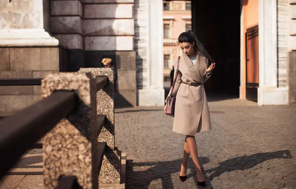 Girl, sweetheart, model, Watch, brunette, Wallpaper, Handbag, Shoes