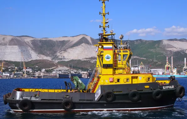 Sea, tug, Black, sea, "Stormy"