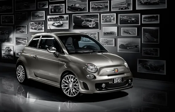 Picture retro, fiat, 500, abarth, Fiat, from zero to one hundred, a wall