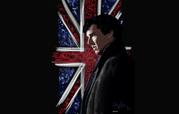 Flag, Sherlock Holmes, Benedict Cumberbatch, Sherlock, Sherlock BBC, Sherlock Holmes, Sherlock (TV series), by mygeekymuse