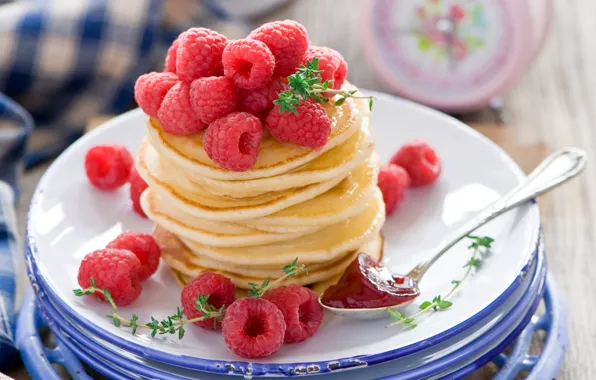 Picture raspberry, food, fruit, pancakes, dessert, food, fruits, dessert