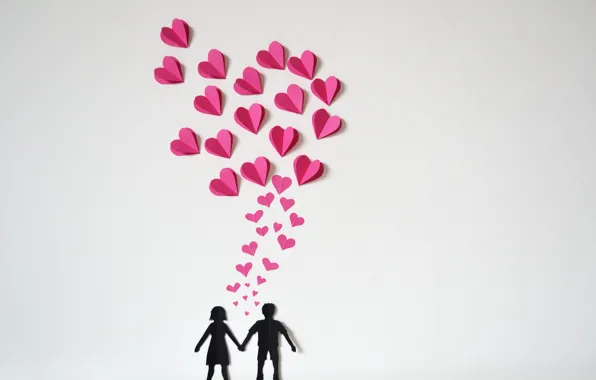 Picture paper, hearts, love, heart, origami, romantic, paper