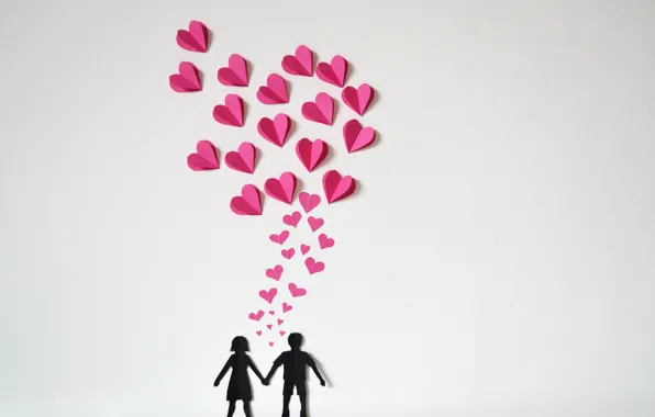 Paper, hearts, love, heart, origami, romantic, paper