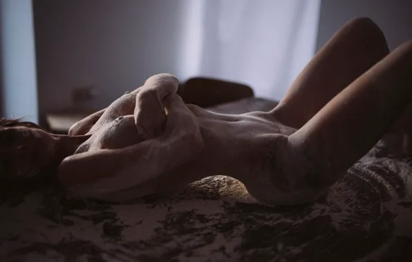 Chest, naked, tummy, figure, brunette, tattoo, tattoo, legs