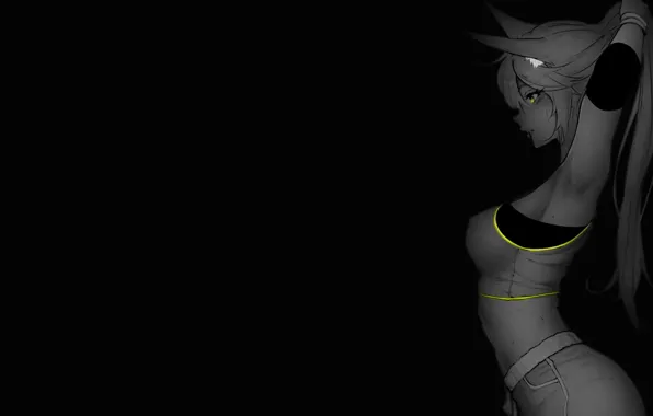 Girl, anime, black background, Lucy, Cyberpunk, Edgerunners