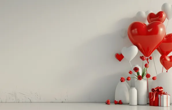 Love, holiday, heart, gifts, red, heart, Valentine's Day, love