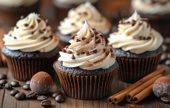 Cinnamon, cream, cupcake, cupcakes, AI art, neural network
