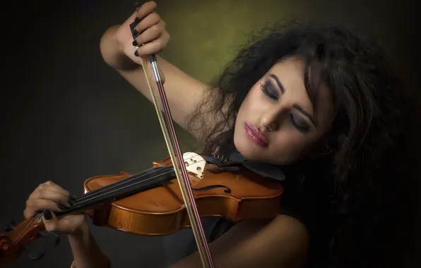 Girl, music, violin
