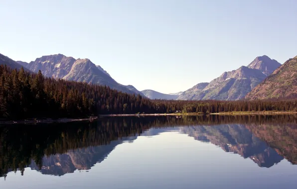 Landscape, mountains, lake
