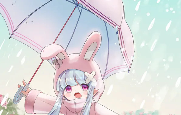 Rain, umbrella, girl, From scratch, Re: Zero Kara Hajime Chip Isek Or Seikatsu