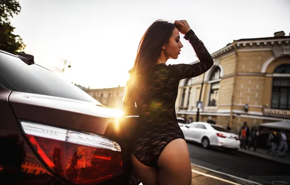 Machine, auto, ass, girl, BMW, lights, Shadow, auto