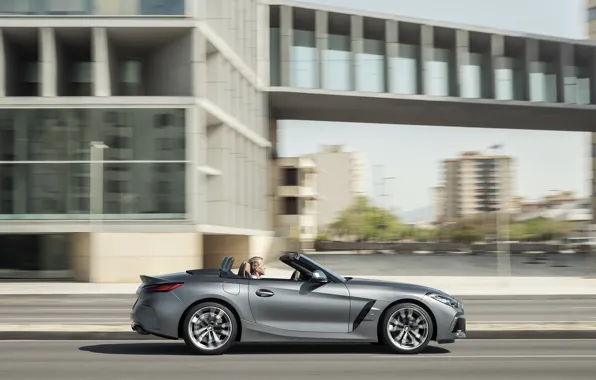 Picture the city, grey, movement, street, BMW, Roadster, BMW Z4, M40i