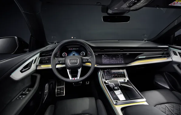 Picture Audi, car interior, Q8, Audi Q8 2024