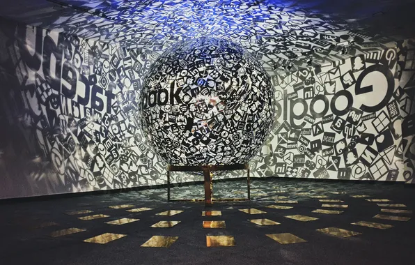 Light, words, effect, artwork