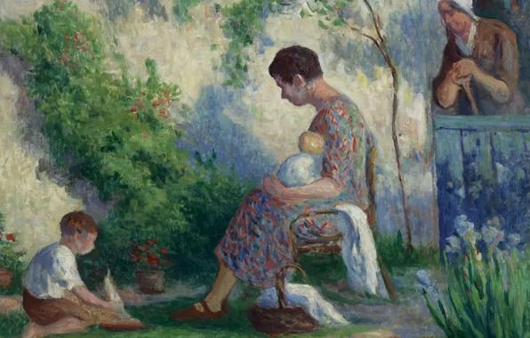 Picture, 1927, genre, Maximilien Luce, Maximilien Luce, Wilbois. Madame. Jean and Madeleine
