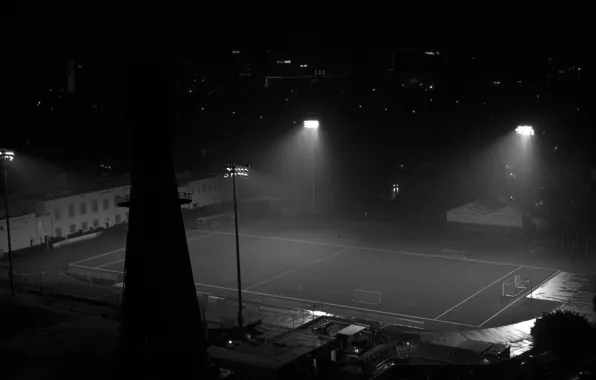 Night, tower, lighting, lights, Noir, stadium, black